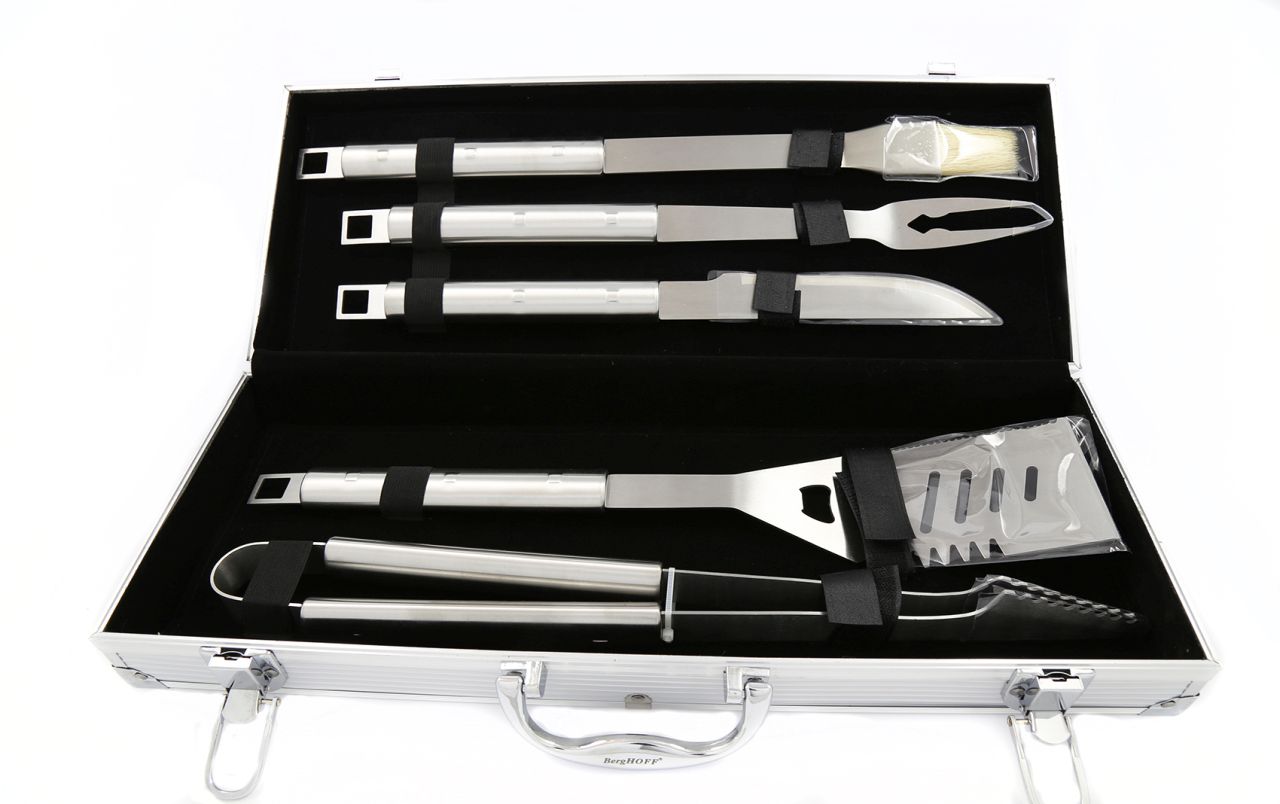 berghoff-1108180 BergHOFF 6-osaline grillitarvikute komplekt Cubo kohvris | Roostevaba teras - Image 1