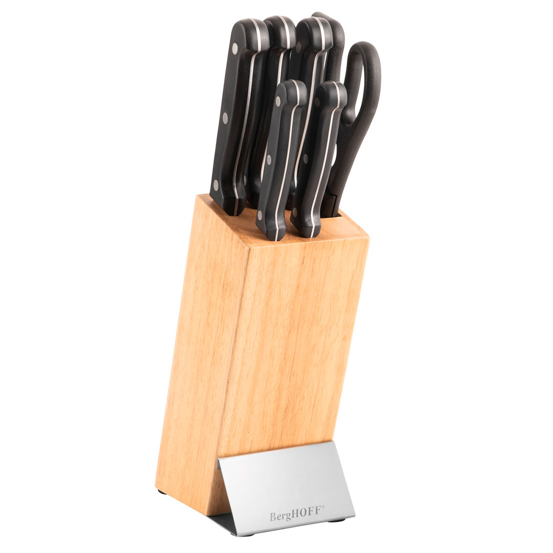 berghoff-1307025 BergHOFF Noakomplekt Quadro | 7 osa, Puidust alus, Kääridega - Image 1