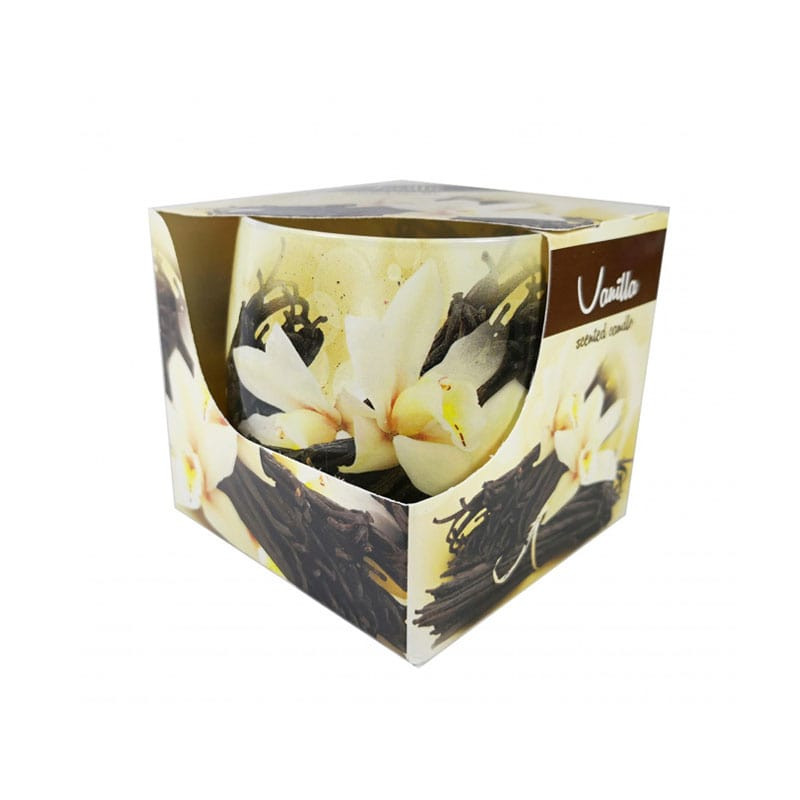 kvepianti-zvake-stikliniame-indelyje-vanilla Lõhnaküünal klaaspurgis "Vanilla" | Magus vanilje aroom - Image 1