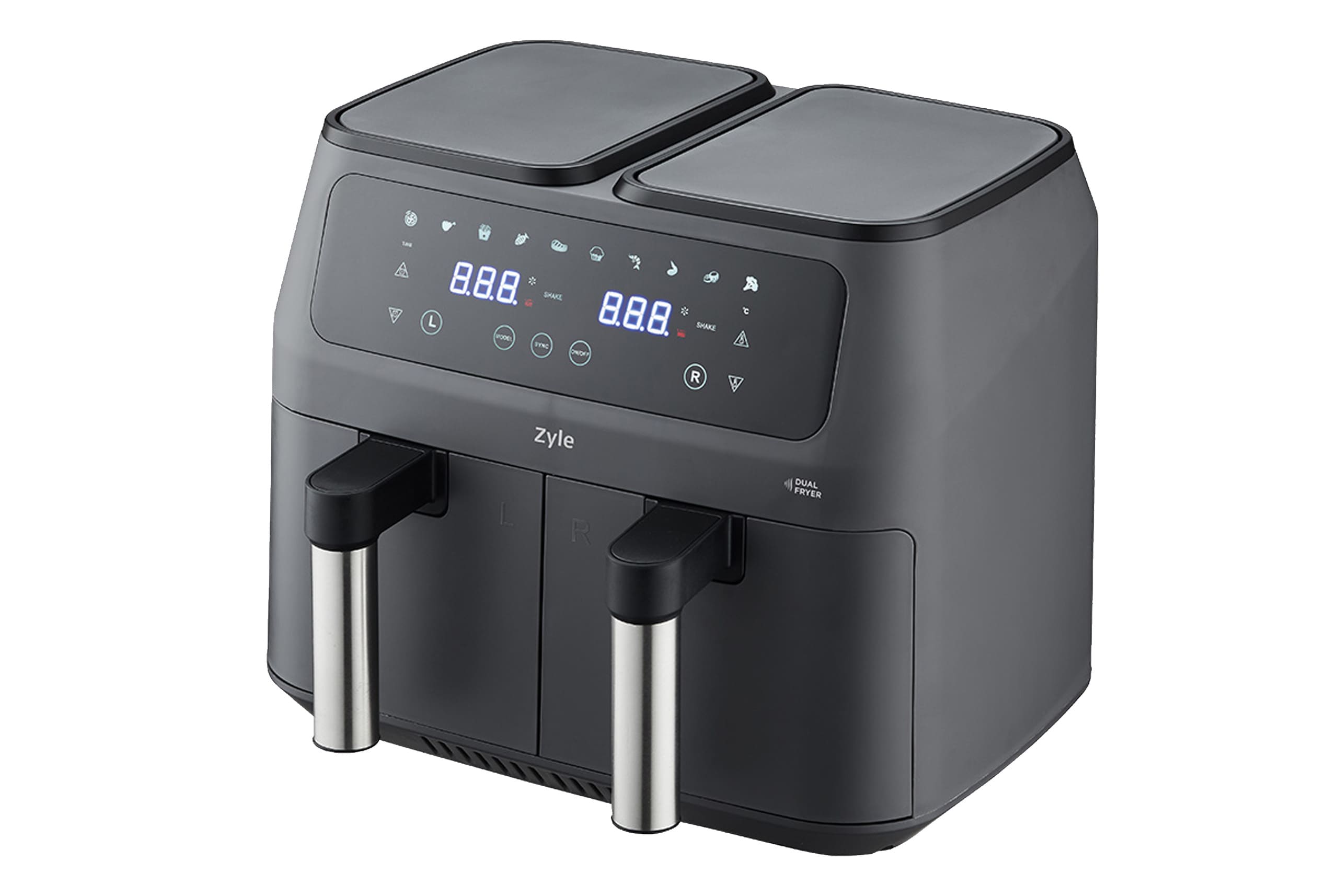 Karsto-oro-gruzdintuve-ZY030AF Zyle kahepoolne kuumaõhufritüür ZY030AF | 8 L (2 x 4 L), 2800 W, 10 programmi, sünkroniseerimine - Image 1