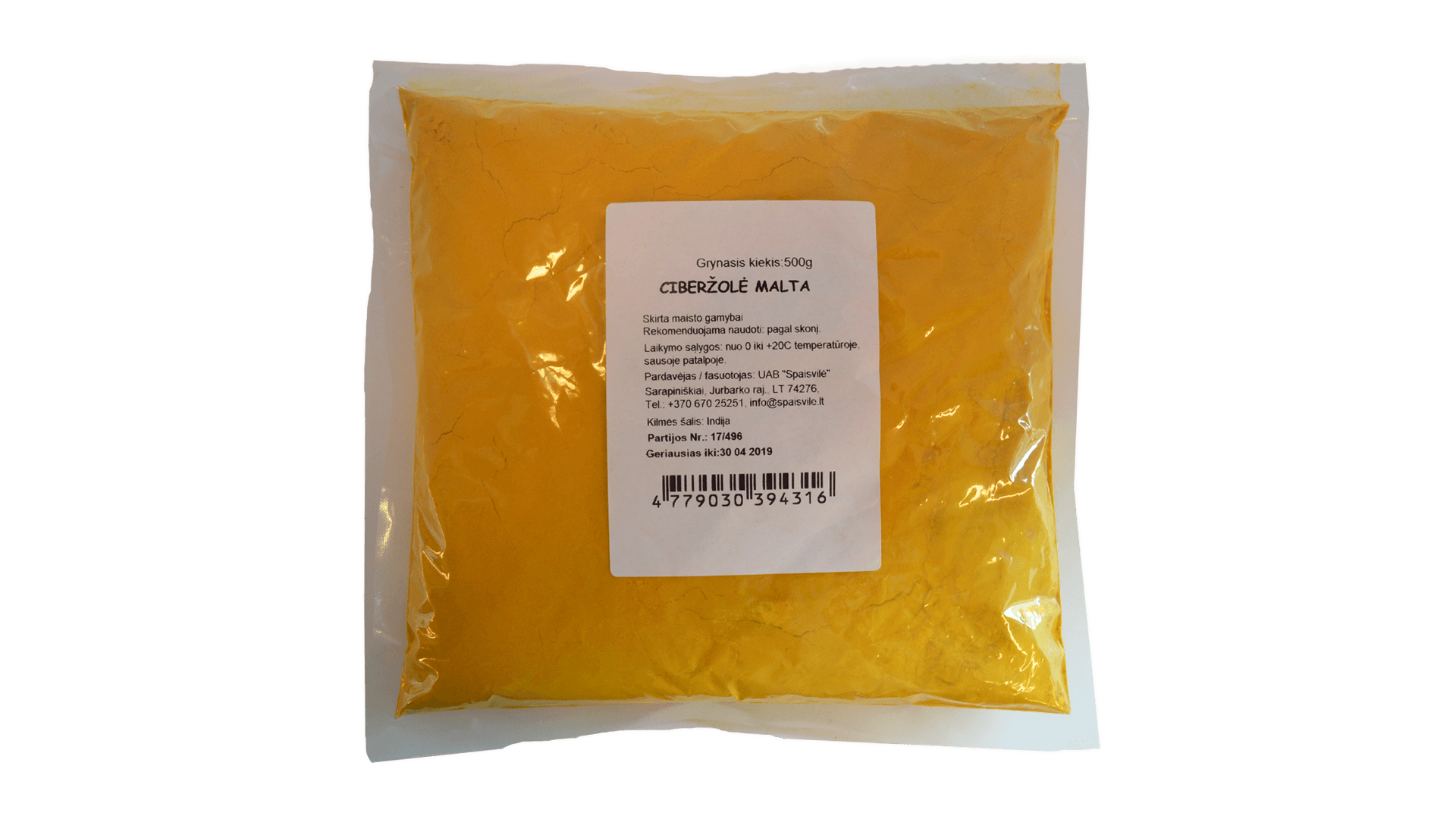 ciberzoles-milteliai Maitsetu kurkum, 500 g - Image 1