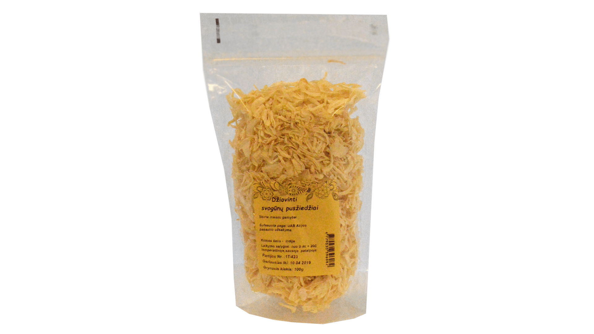 dziovinti-svogunu-pusziedziai Kuivatatud sibulapoolrõngad, 100 g - Image 1