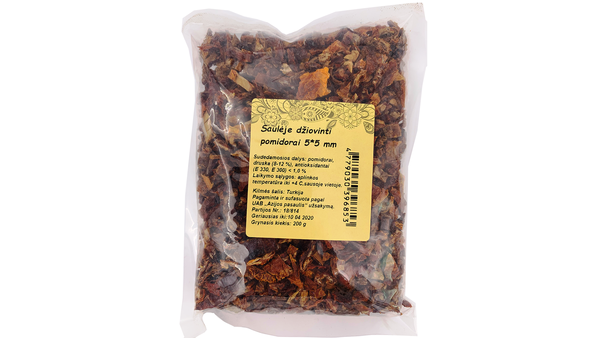 sauleje-dziovinti-pomidorai-5×5-mm Päikesekuivatatud tomatid 5x5 mm, 200 g - Image 1