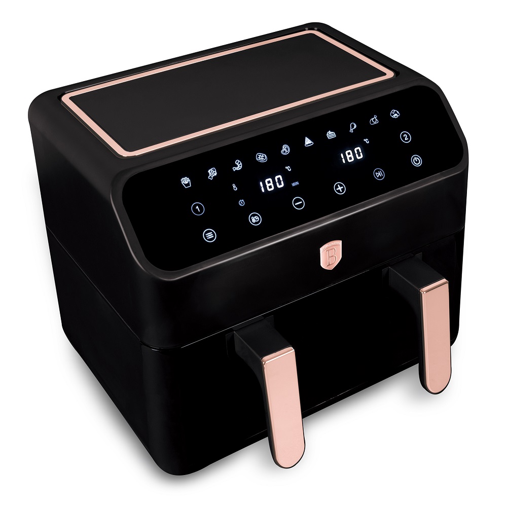 Dvigubo krepšelio oro gruzdintuvė, 4+4L Berlinger Haus BH9659 Black Rose Dvigubo krepšelio oro gruzdintuvė, 4+4L Berlinger Haus BH9659 Black Rose