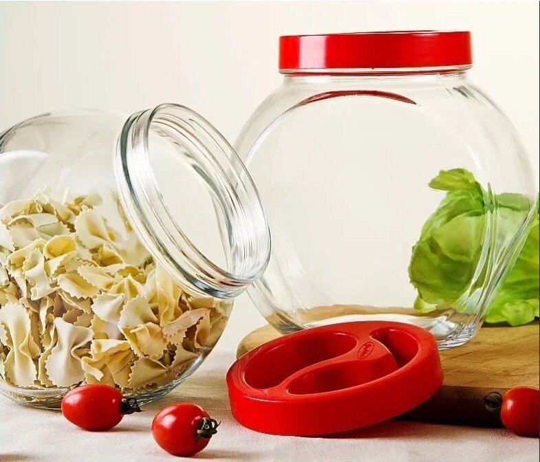 cukrine-su-dangteliu-2-l-b37f7-kaina_reference Klaaspurk punase kaanega "Paşabahçe", 2 l (kuivainetele) - Image 1