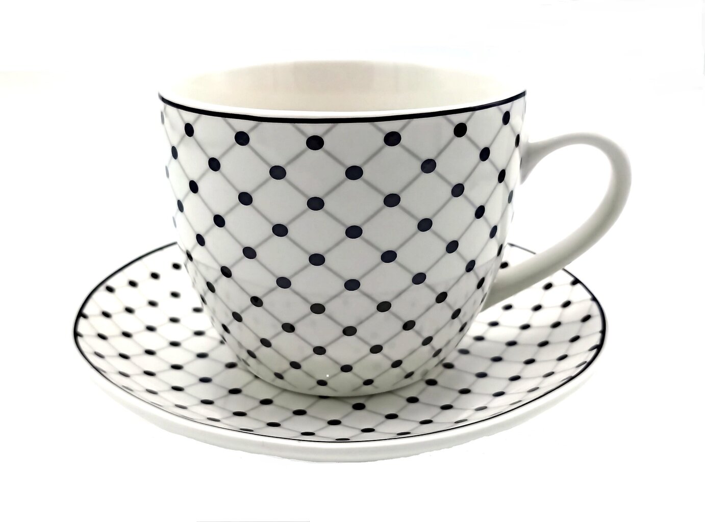 puodelis-su-lekstute-250-ml-12378_reference Portselanist tasside ja alustasside komplekt „Livello“, 2 tk x 250 ml - Image 1