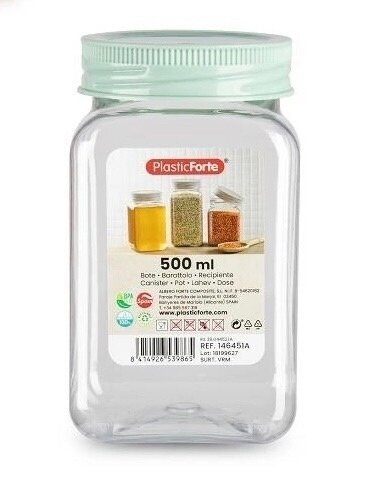 stiklainis-su-dangteliu-500-ml-93eb9_reference Plastpurk kaanega maitseainetele, 500 ml - Image 1