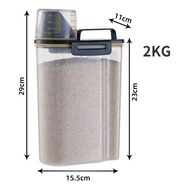 Mahuti kuivainetele dosaatori ja mõõtetopsiga, 2,5 l - Image 2