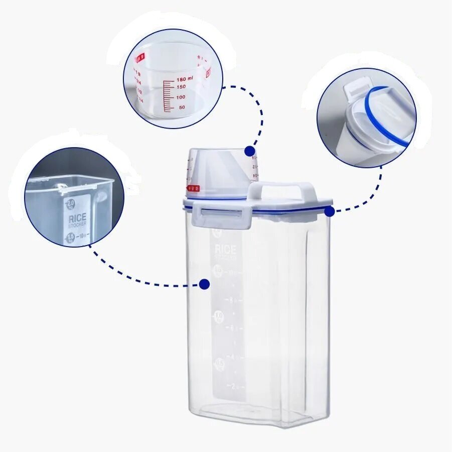 Mahuti kuivainetele dosaatori ja mõõtetopsiga, 2,5 l - Image 3