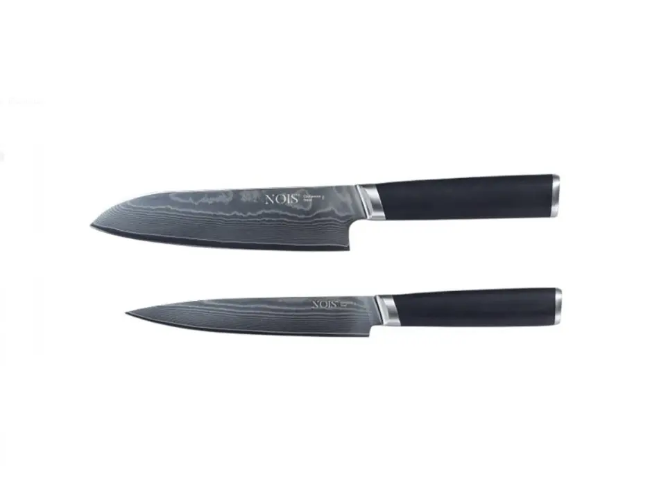 Snipaste_2026-03-25_14-35-27 Damasko Plieno 2 Peilių Rinkinys Nois | 67 Sluoksniai 1 HRC | N-830520