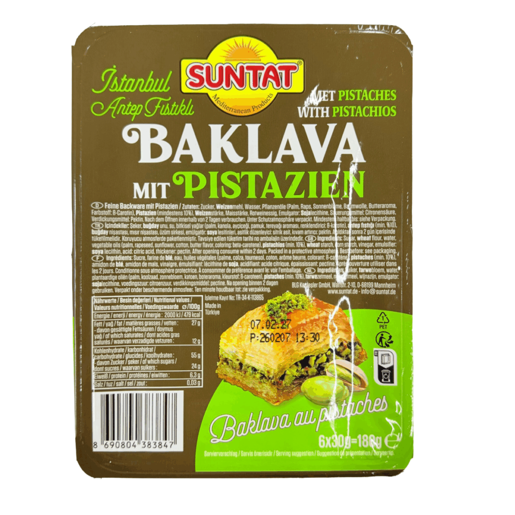 Baklava su pistacijomis SUNTAT | 180g | Turkija