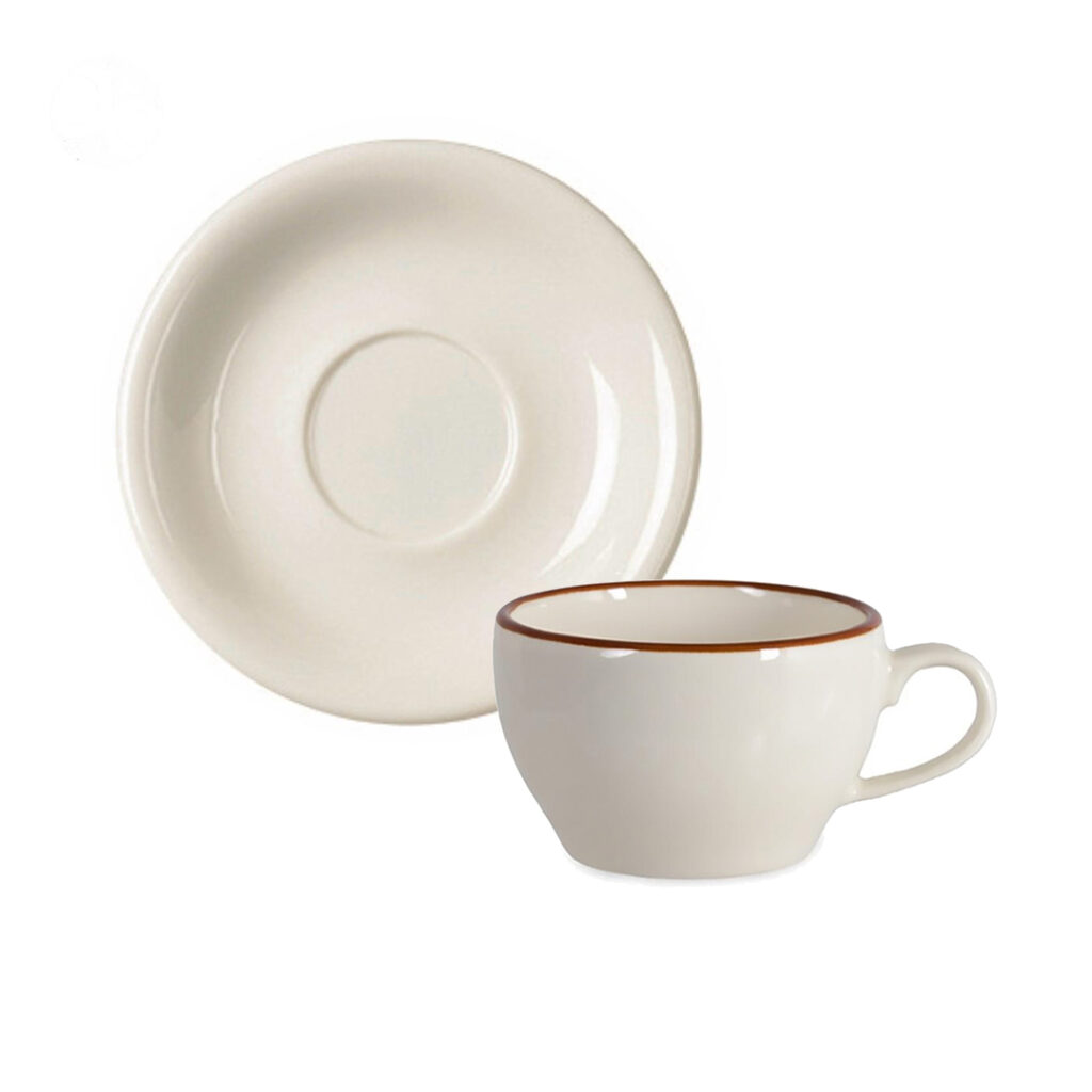 Puodelis su lėkštute Rinart Rimmed 250 ml