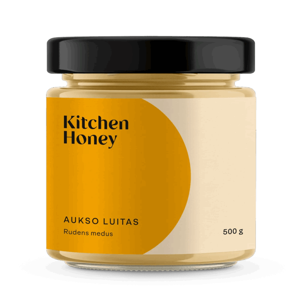 Rudens žiedų medus „Aukso luitas“ 500 g