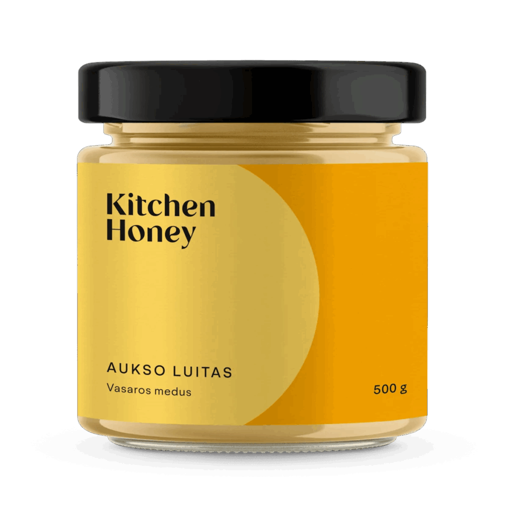 Vasaros žiedų medus „Aukso luitas“ 500 g
