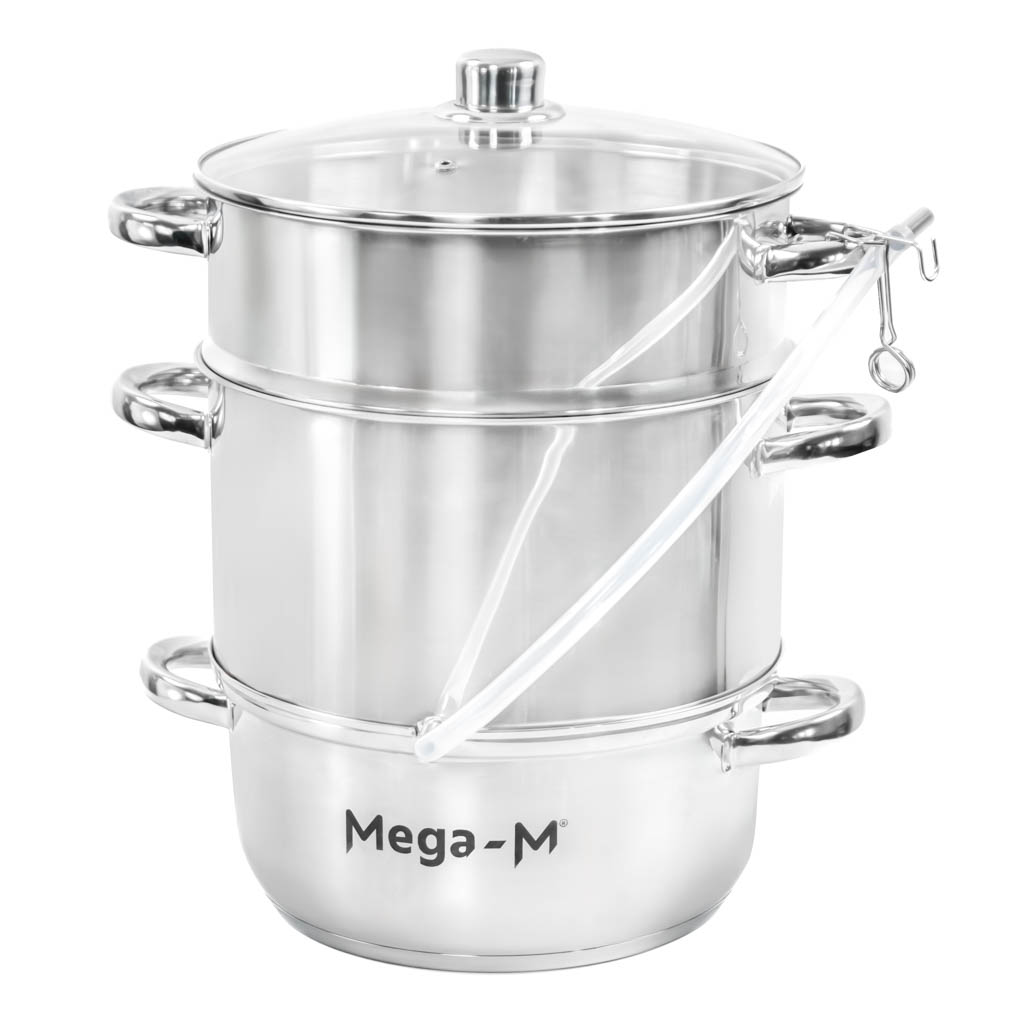 Sokownik-parowy-Mega-M-8-L-stal-nierdzewna Garinis sulčių puodas Mega-M 8 L