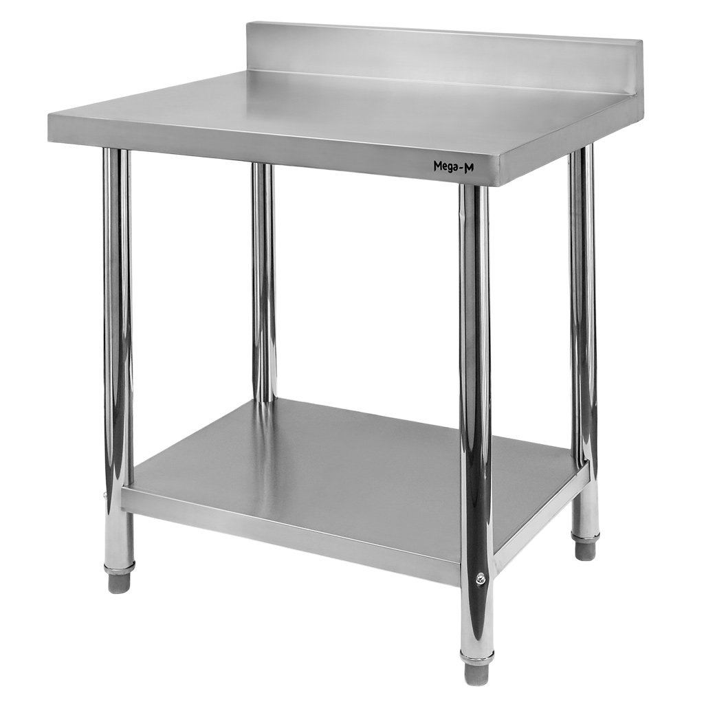 Stol-gastronomiczny-ze-stali-nierdzewnej-przyscienny-z-polka-Mega-M-STANDARD-80x60x85-cm Nerūdijančio plieno sieninis gastronominis stalas Mega-M STANDARD