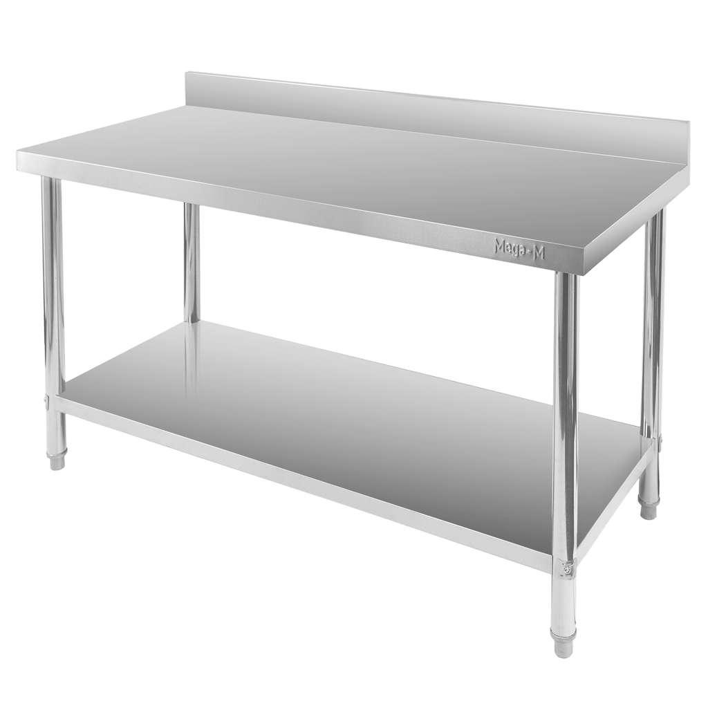 Stol-gastronomiczny-ze-stali-nierdzewnej-przyscienny-z-polka-Mega-M-X-STANDARD-150x60x85-cm-MTP007141-7 Nerūdijančio plieno sieninis gastronominis stalas Mega-M X STANDARD