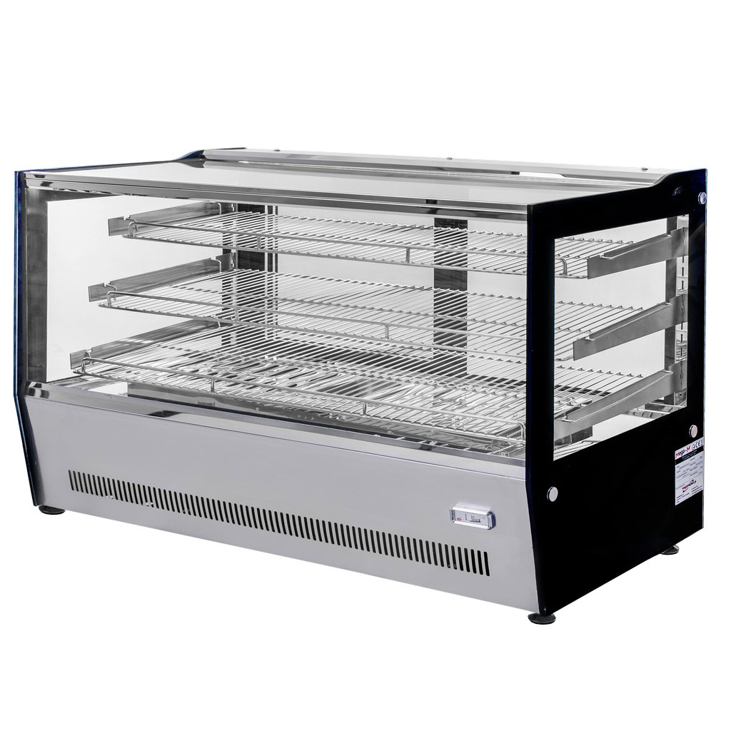 Witryna-grzewcza-nastawna-ELSA-MINI-S120-witryna-ekspozycyjna-z-szyba-prosta Šildoma vitrina Mega-M Elsa MINI S120 Inox | 200 l