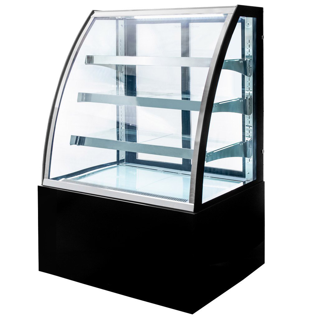 witryna-cukiernicza-czarna-mega-m-gieta-szyba-300L-3 Konditerinė vitrina Mega-M CLARA S90 black 300 l