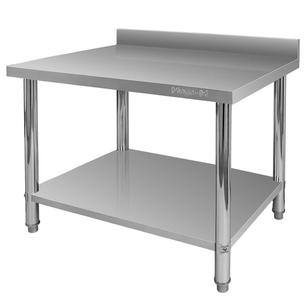 Stol-gastronomiczny-ze-stali-nierdzewnej-przyscienny-z-polka-Mega-M-X-STANDARD-100×60-i-100×70-10 Priešsieninis stalas su lentyna Mega-M X STANDARD 100x70x85 cm